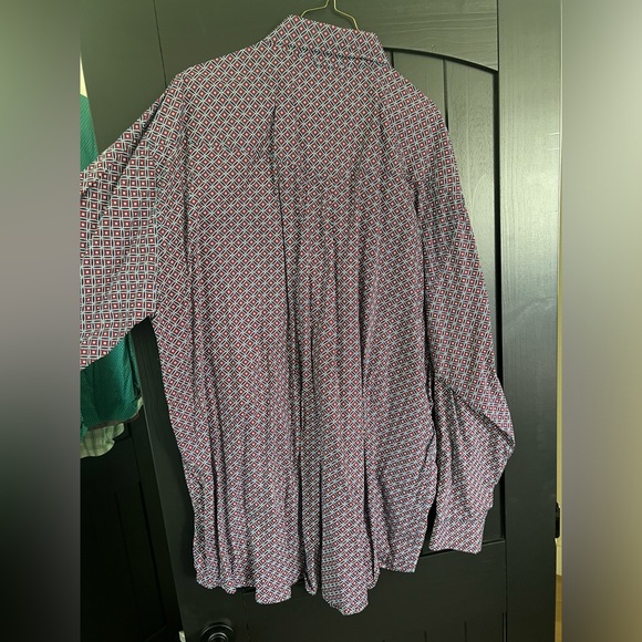 Roper Men's Navy and Red Geometric Shirt - Picture 3 of 3